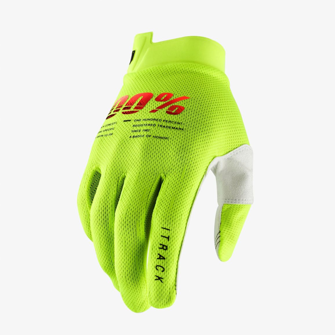 100% MX Gloves iTrack Youth Flou Yellow Black